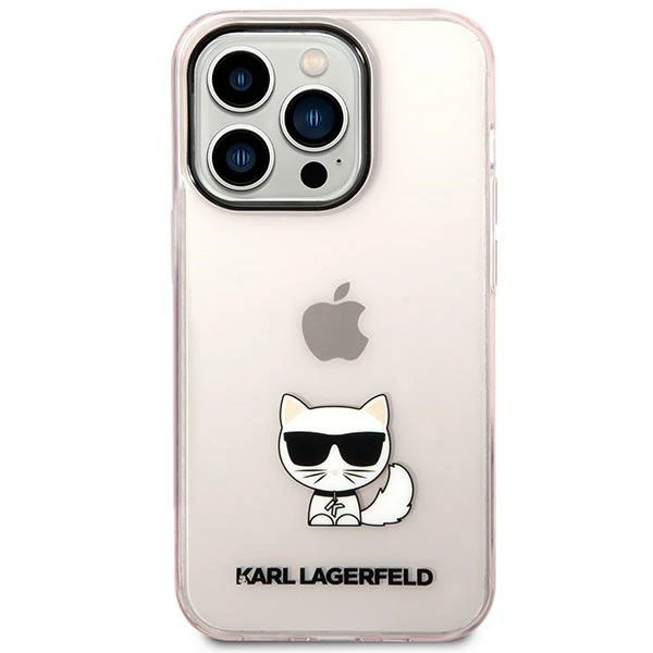 Dėklas Karl Lagerfeld Hardcase Choupette Body KLHCP14XCTTRI galinis dangtelis, Apple, iPhone 14 Pro Max, TPU, Rožinė skaidrus, 6,7 "