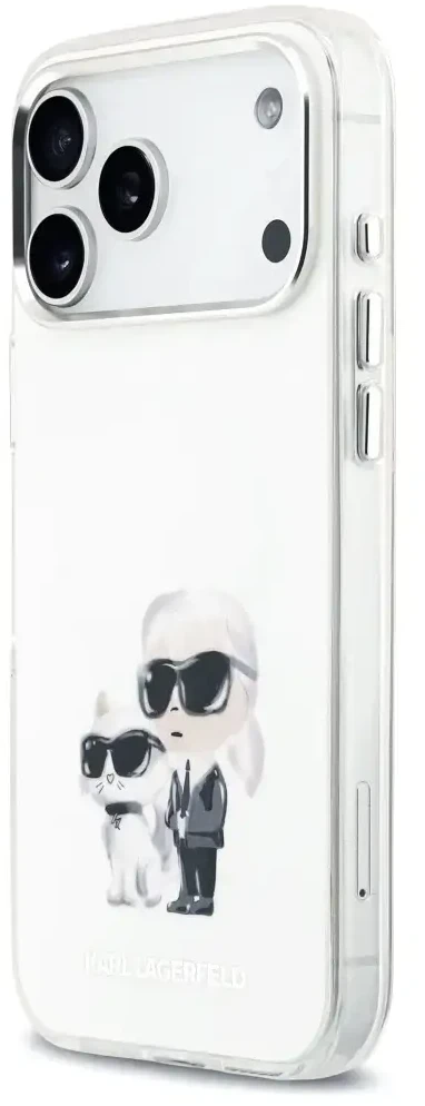 Karl Lagerfeld IML Aquarelle Karl & Choupette & Logo MagSafe - dėklas skirtas Apple iPhone 17 Pro Max baltas