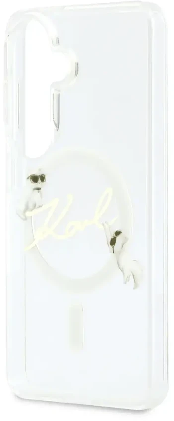 Karl Lagerfeld IML Choupette Karl Script Logo magnetinis dėklas, skirtas iPhone Samsung Galaxy S26, permatomas...