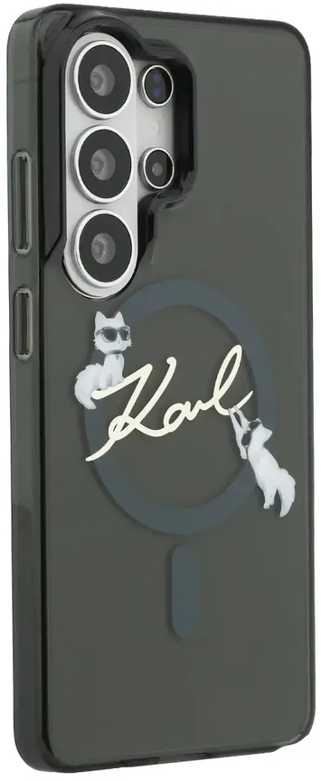 Karl Lagerfeld IML Choupette Karl Script Logo magnetinis dėklas iPhone Samsung Galaxy S26 Ultra juodas...