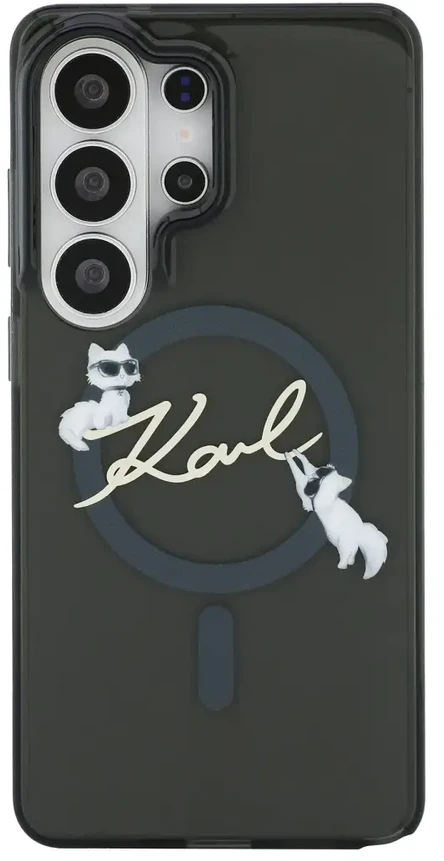 Karl Lagerfeld IML Choupette Karl Script Logo magnetinis dėklas iPhone Samsung Galaxy S26 Ultra juodas...