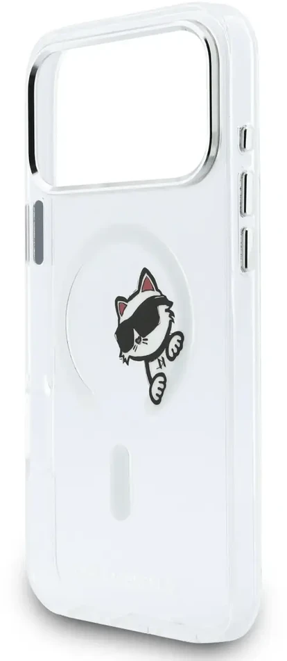 Karl Lagerfeld IML Choupette Peekaboo MagSafe dėklas skirtas Apple iPhone Apple iPhone 17 Pro Max skaidrus