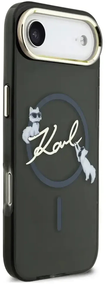 Dėklas Karl Lagerfeld IML Choupettes Karl Script Logo MagSafe iPhone Air Case - Juodas