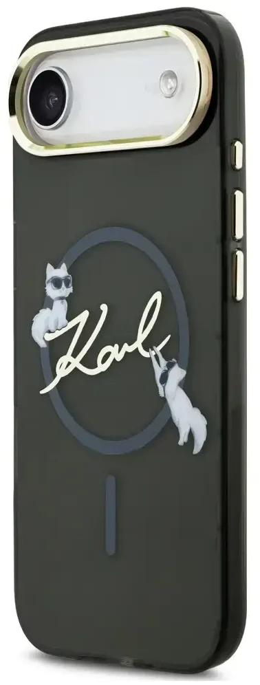 Dėklas Karl Lagerfeld IML Choupettes Karl Script Logo MagSafe iPhone Air Case - Juodas