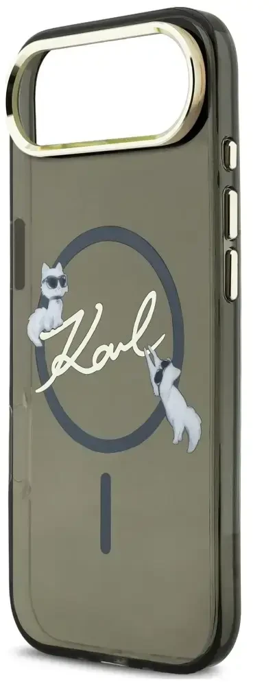 Dėklas Karl Lagerfeld IML Choupettes Karl Script Logo MagSafe iPhone Air Case - Juodas