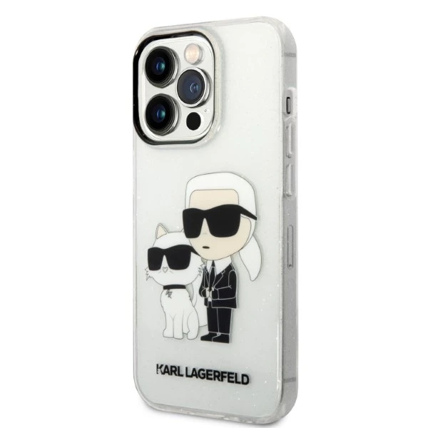 Apple iPhone 14 Pro Karl Lagerfeld dėklas IML GLIT NFT Karl&Choupette (KLHCP14LHNKCTGT) skaidrus