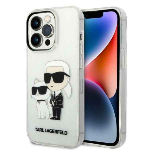 Apple iPhone 14 Pro Karl Lagerfeld dėklas IML GLIT NFT Karl&Choupette (KLHCP14LHNKCTGT) skaidrus