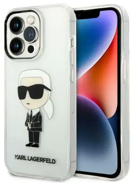 Karl Lagerfeld KLHCP14XHNIKTCT Apple iPhone 14 Pro Max 6,7″ skaidrus kietas dėklas Ikonik Karl Lagerfeld