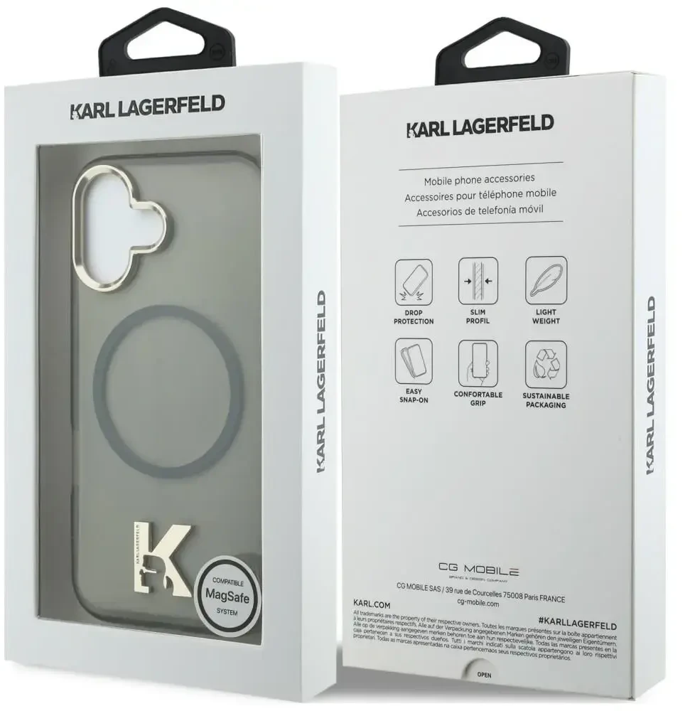 Karl Lagerfeld IML K galvos logotipo „MagSafe“ dėklas, skirtas iPhone 17 - Juodas