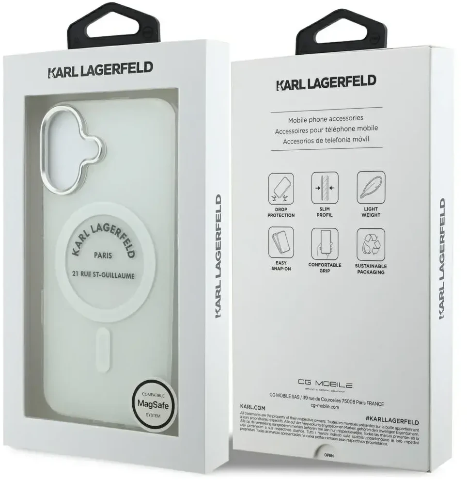 Karl Lagerfeld IML Karl RSG Logo MagSafe - dėklas skirtas Apple iPhone 17 transparent