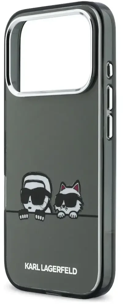 Karl Lagerfeld IML K&CH Heads Logo MagSafe dėklas skirtas iPhone 17 Pro Max juodos spalvos