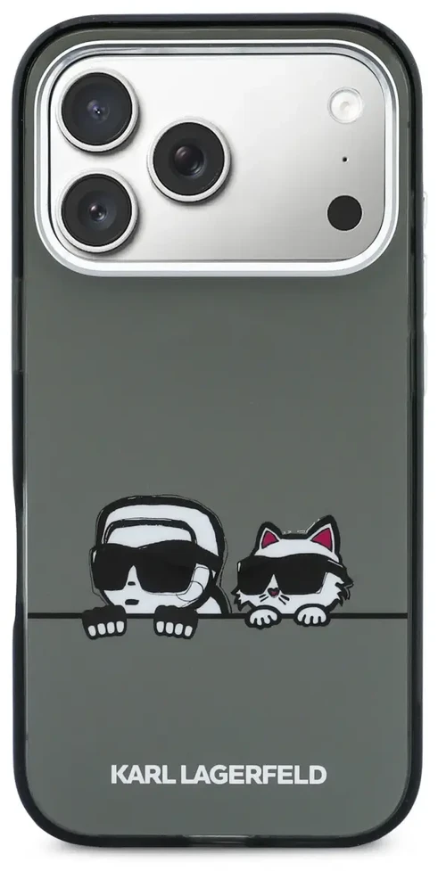 Karl Lagerfeld IML K&CH Heads Logo MagSafe dėklas skirtas iPhone 17 Pro Max juodos spalvos