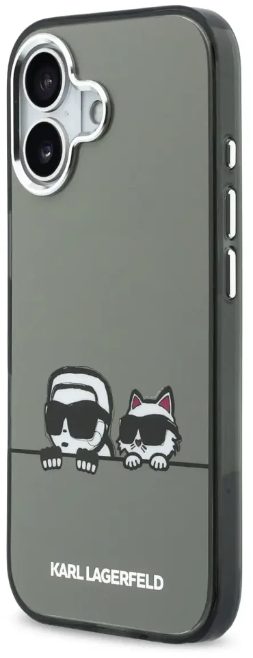 Karl Lagerfeld IML K&CH Heads Logo MagSafe dėklas skirtas iPhone 17 juodos spalvos
