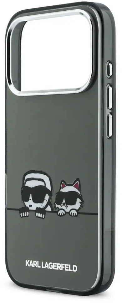 Karl Lagerfeld IML K&CH Heads Logo MagSafe dėklas skirtas iPhone 17 Pro Max juodos spalvos
