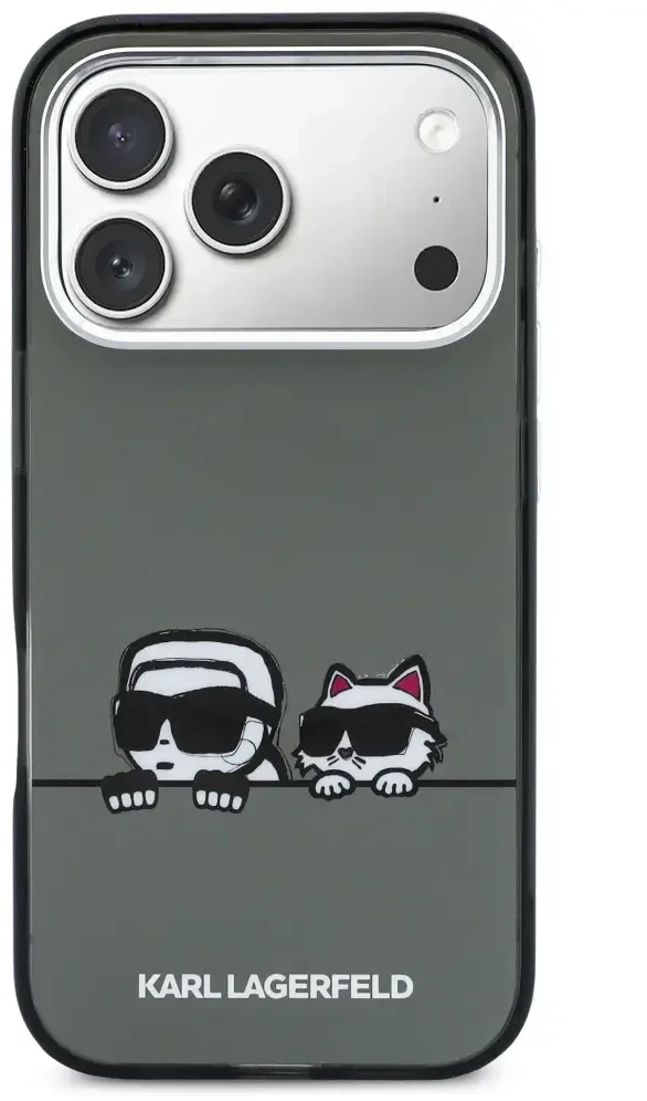 Karl Lagerfeld IML K&CH Heads Logo MagSafe dėklas skirtas iPhone 17 Pro Max juodos spalvos