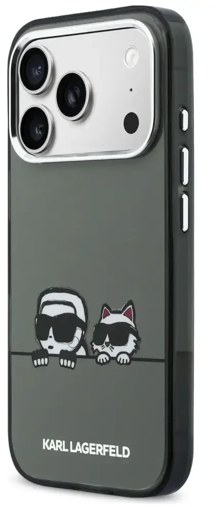 Karl Lagerfeld IML K&CH Heads Logo MagSafe dėklas skirtas iPhone 17 Pro Max juodos spalvos