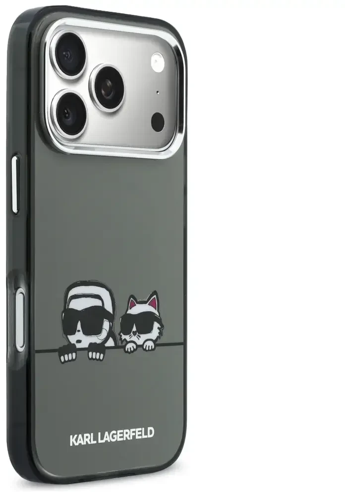 Karl Lagerfeld IML K&CH Heads Logo MagSafe dėklas skirtas iPhone 17 Pro Max juodos spalvos