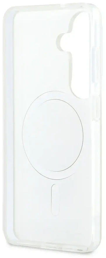 Karl Lagerfeld IML K&CH Peekaboo logotipo magnetinis dėklas, skirtas iPhone Samsung Galaxy S26+, baltas