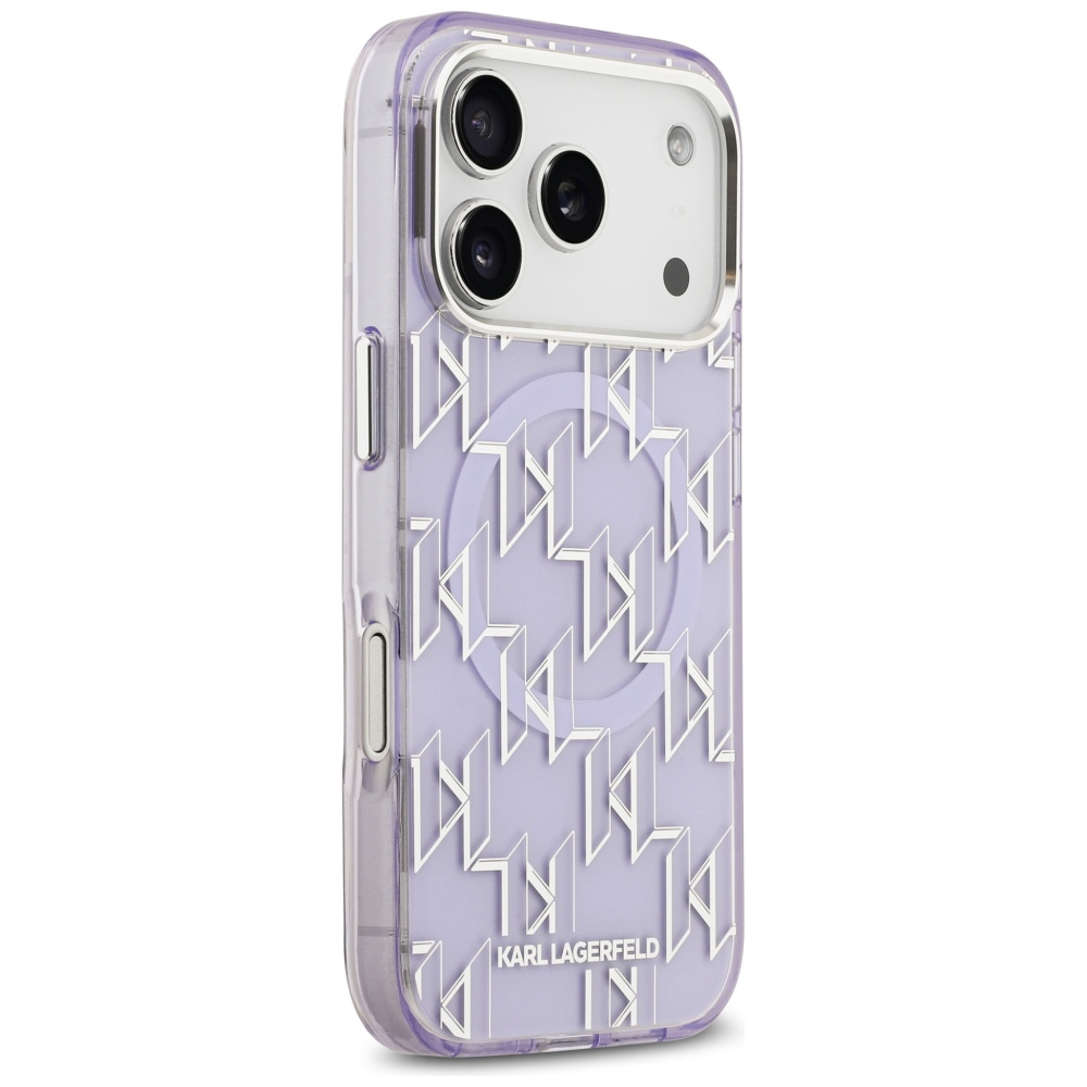 Karl Lagerfeld IML KL Monogram MagSafe dėklas skirtas Apple iPhone 17 Pro Max Violetinė
