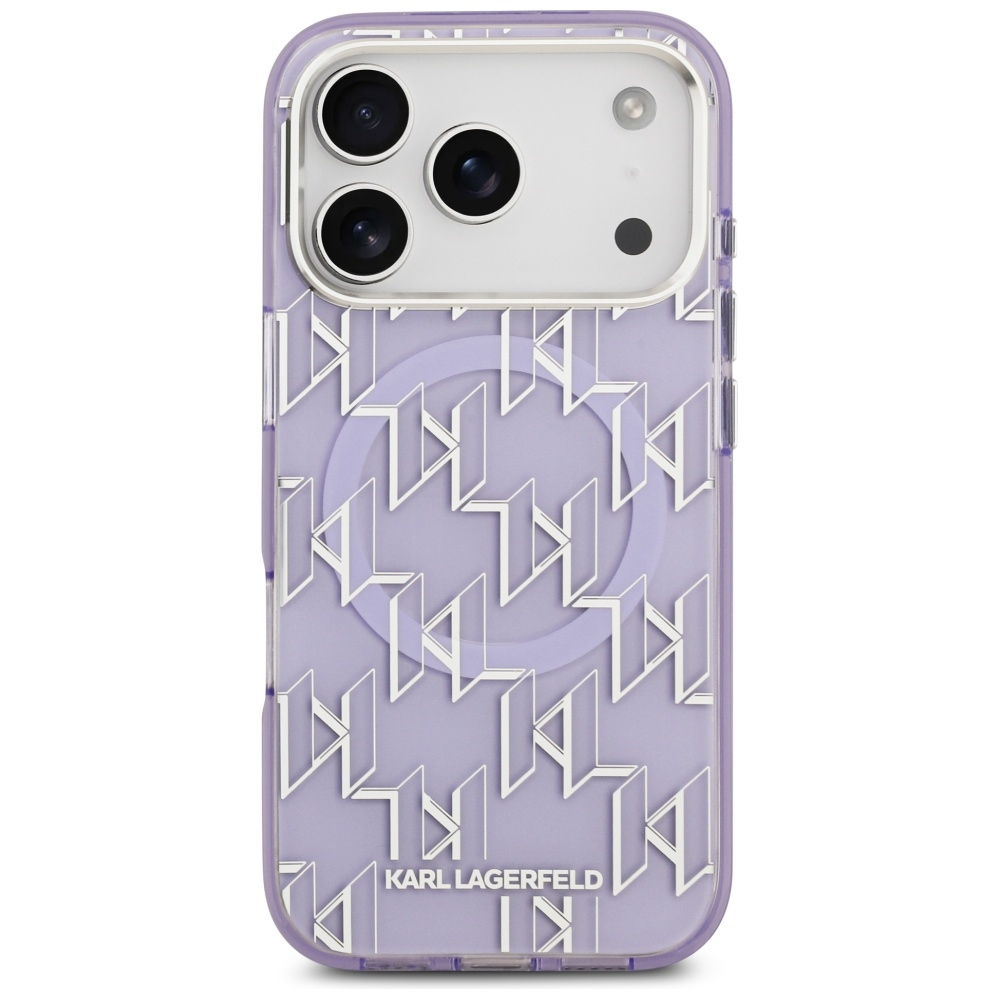 Karl Lagerfeld IML KL Monogram MagSafe dėklas skirtas Apple iPhone 17 Pro Max Violetinė