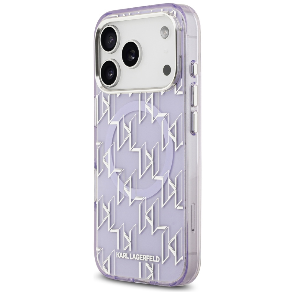 Karl Lagerfeld IML KL Monogram MagSafe dėklas skirtas Apple iPhone 17 Pro Max Violetinė