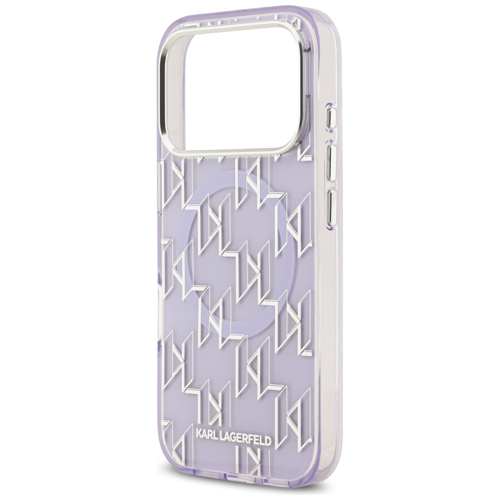 Karl Lagerfeld IML KL Monogram MagSafe dėklas skirtas Apple iPhone 17 Pro Max Violetinė