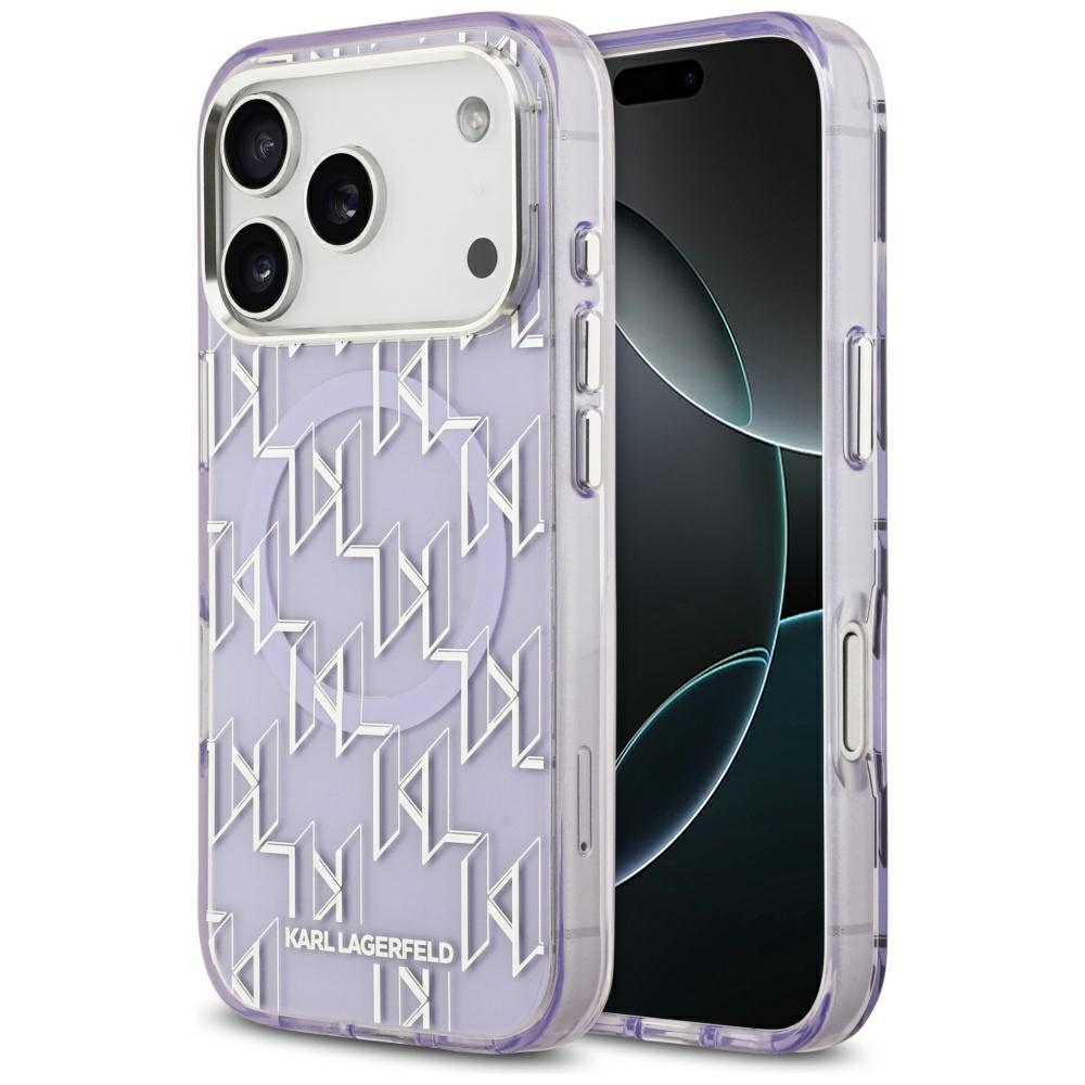 Karl Lagerfeld IML KL Monogram MagSafe dėklas skirtas Apple iPhone 17 Pro Max Violetinė