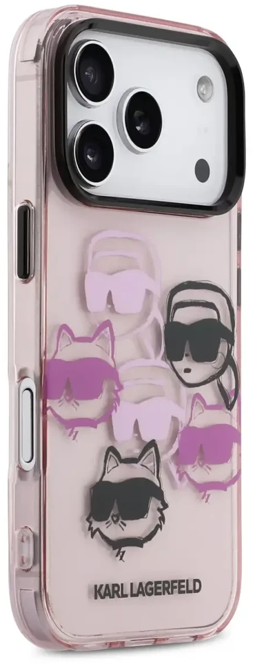 Karl Lagerfeld IML Multi K&CH dėklas telefonui iPhone 17 Pro rožinis