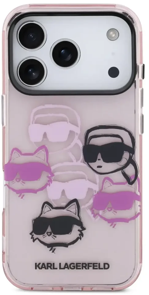 Karl Lagerfeld IML Multi K&CH dėklas telefonui iPhone 17 Pro rožinis