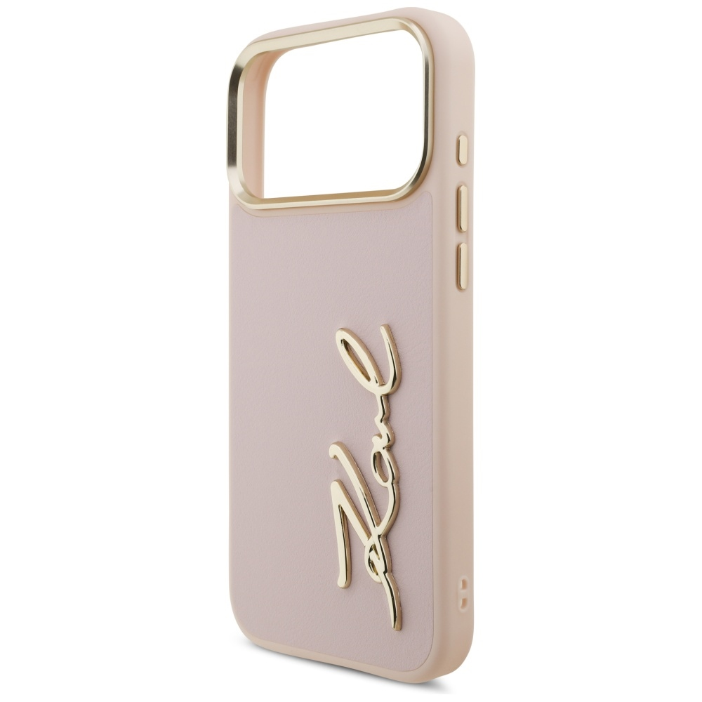 Karl Lagerfeld Karl Script Logo dėklas skirtas Apple iPhone 17 Pro Max rožinės spalvos
