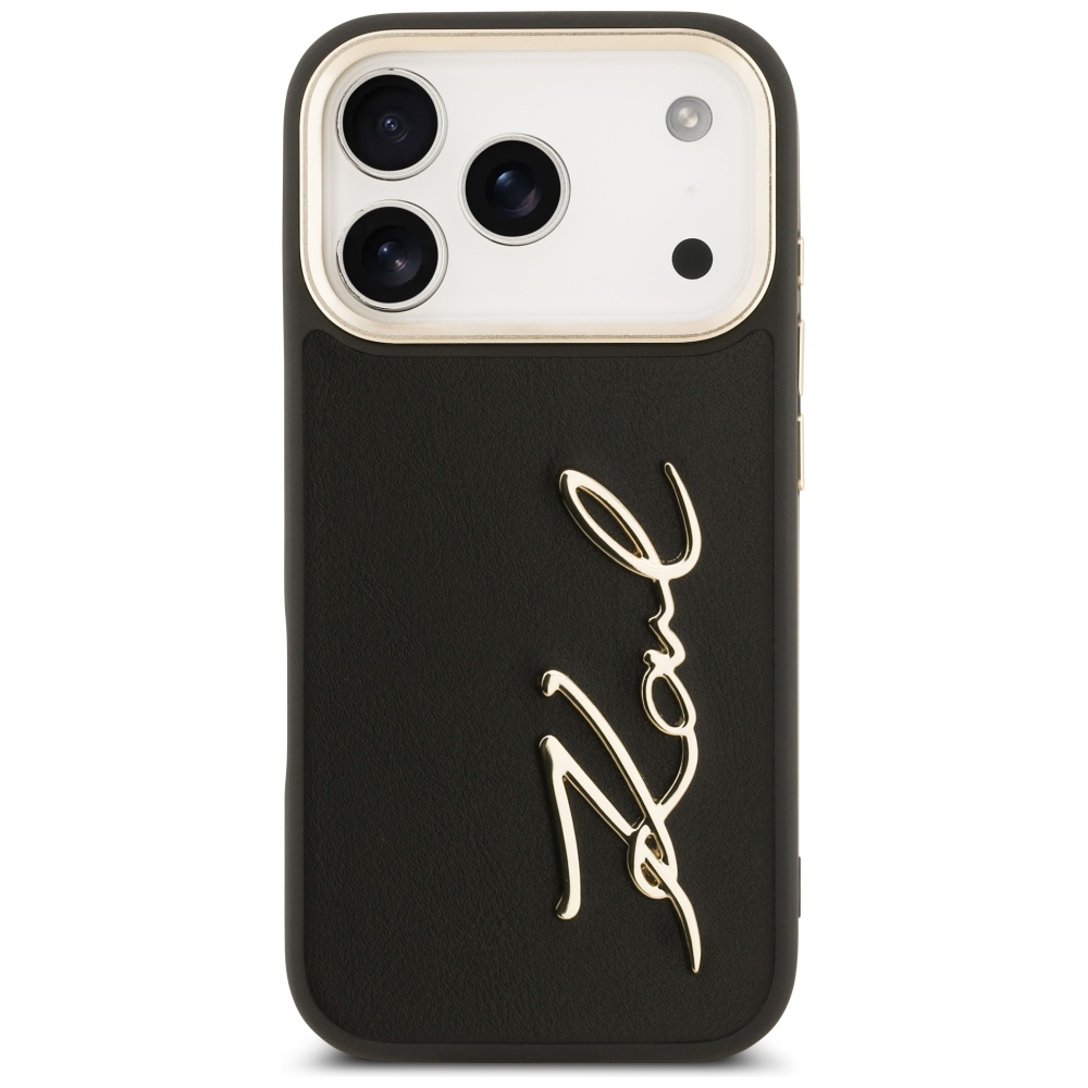 Karl Lagerfeld Karl Script Logo dėklas skirtas Apple iPhone 17 Pro juodos spalvos