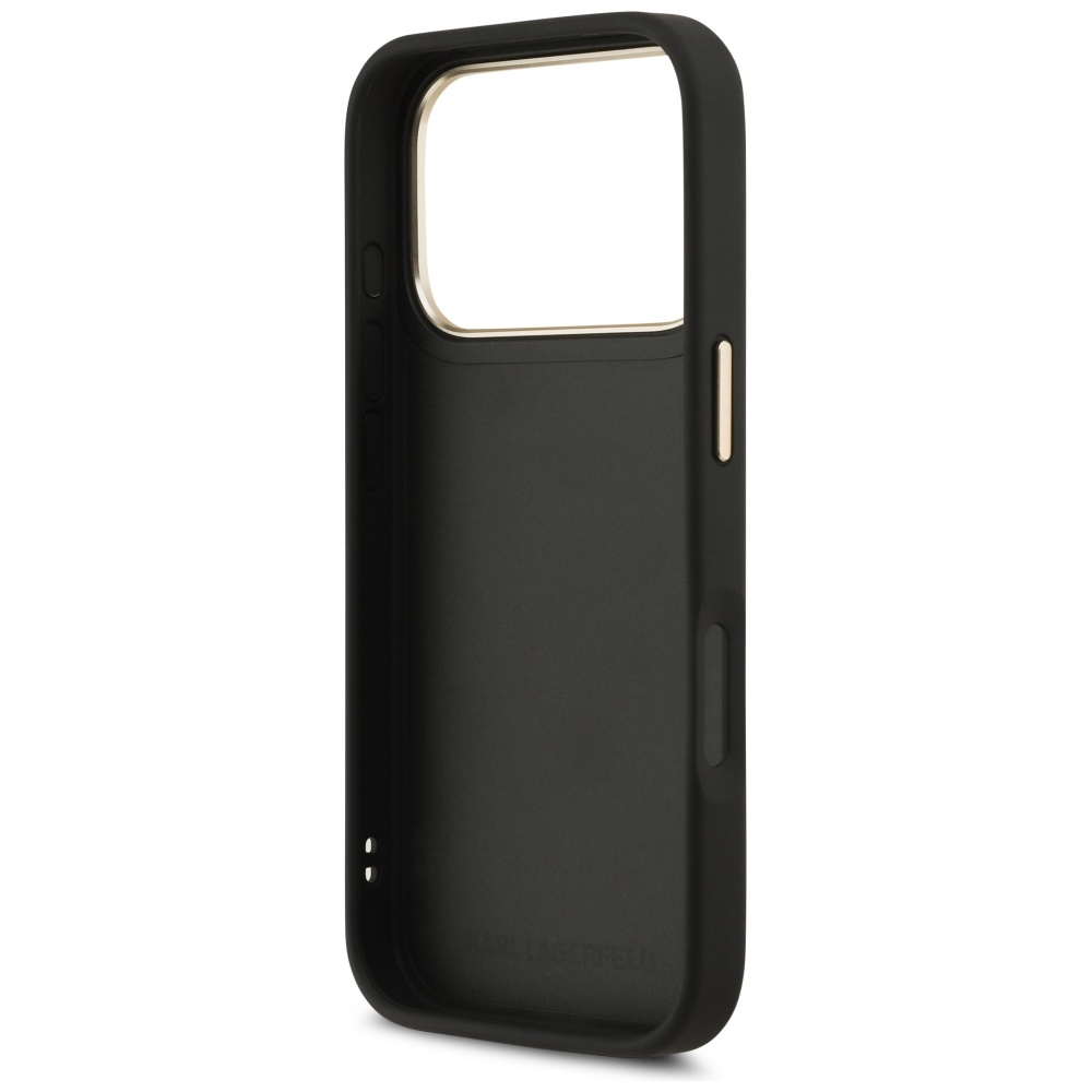 Karl Lagerfeld Karl Script Logo dėklas skirtas Apple iPhone 17 Pro juodos spalvos