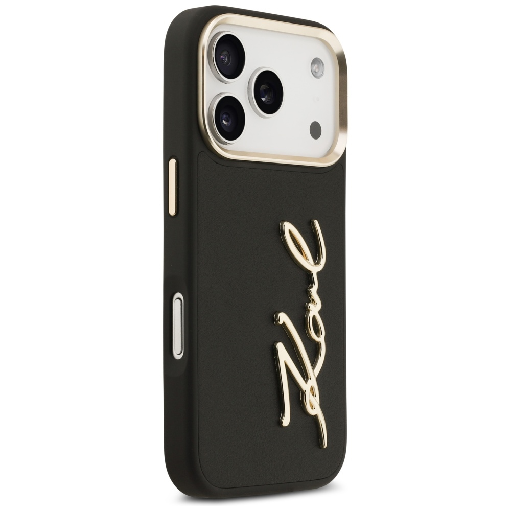 Karl Lagerfeld Karl Script Logo dėklas skirtas Apple iPhone 17 Pro juodos spalvos
