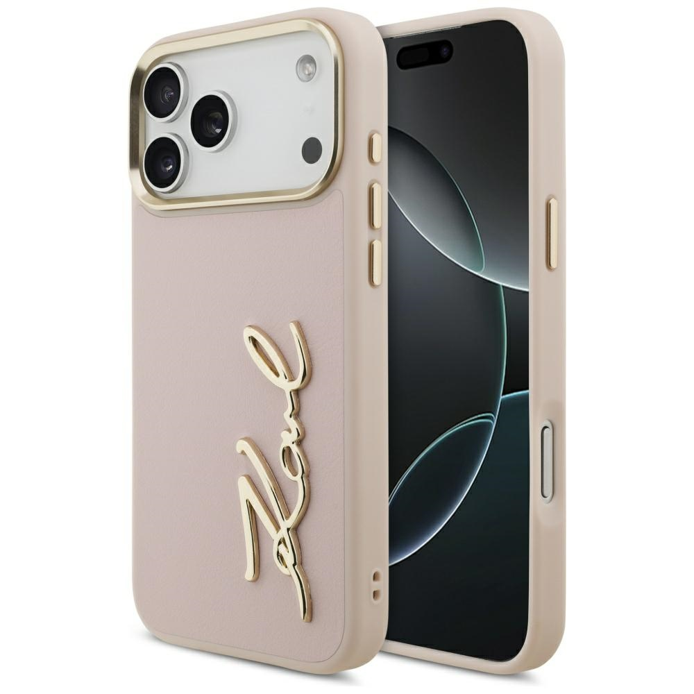 Karl Lagerfeld Karl Script Logo dėklas skirtas Apple iPhone 17 Pro Max rožinės spalvos