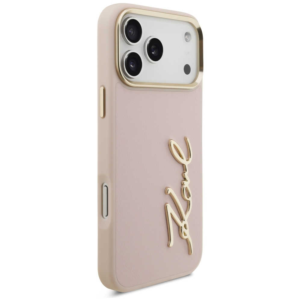 Karl Lagerfeld Karl Script Logo dėklas skirtas Apple iPhone 17 Pro Max rožinės spalvos