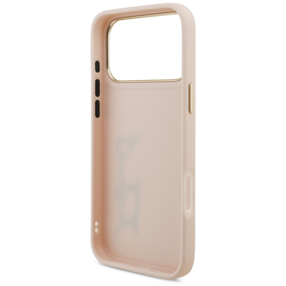 Karl Lagerfeld Karl Script Logo dėklas skirtas Apple iPhone 17 Pro Max rožinės spalvos