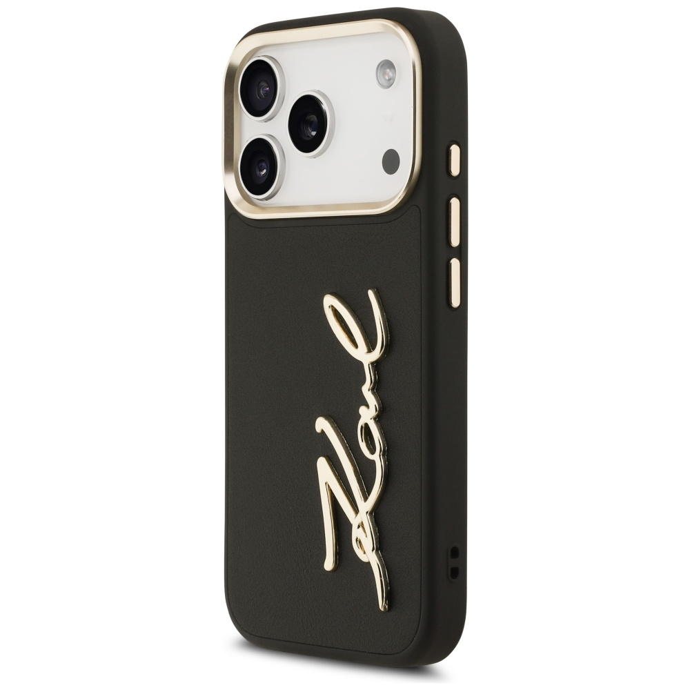 Karl Lagerfeld Karl Script Logo dėklas skirtas Apple iPhone 17 Pro juodos spalvos