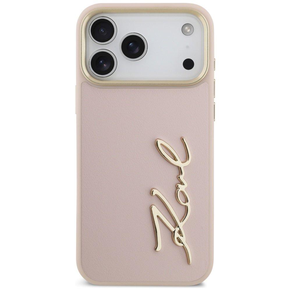 Karl Lagerfeld Karl Script Logo dėklas skirtas Apple iPhone 17 Pro Max rožinės spalvos