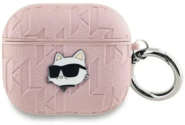 Karl Lagerfeld KLAP2PGCHPP AirPods Pro2 (2022/2023) dėklas rožinės spalvos Monogram Choupette Head