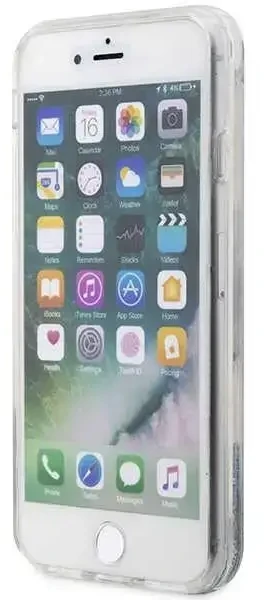Karl Lagerfeld KLHCI8LNKHCH Apple iPhone 7/8/SE 2020 / SE 2022 sidabrinis kietas dėklas Glitter Karl Head