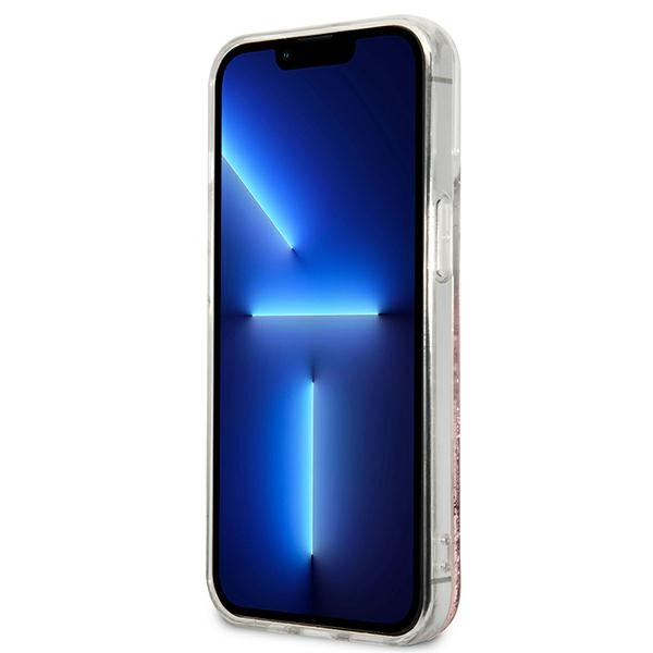 Dėklas Karl Lagerfeld KLHCP13LPABGNU IPHONE 13 PRO / 13 6.1 "Rožinis / Rožinis HARDCASE PEEK A BOO LIQUID GLITTER