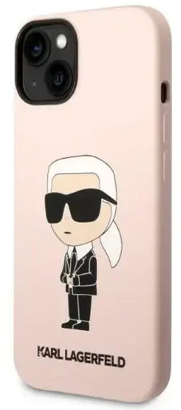 Dėklas Karl Lagerfeld KLHCP14MSNIKBCP IPHONE 14 PLUS / 15 PLUS 6.7 "HARDCASE Rožinis / Rožinis SILICONE IKONIK