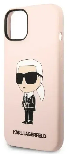 Dėklas Karl Lagerfeld KLHCP14MSNIKBCP IPHONE 14 PLUS / 15 PLUS 6.7 "HARDCASE Rožinis / Rožinis SILICONE IKONIK
