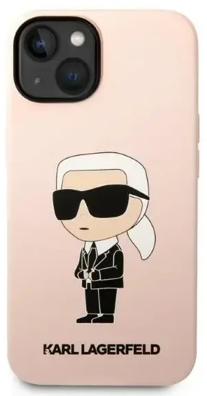 Dėklas Karl Lagerfeld KLHCP14MSNIKBCP IPHONE 14 PLUS / 15 PLUS 6.7 "HARDCASE Rožinis / Rožinis SILICONE IKONIK