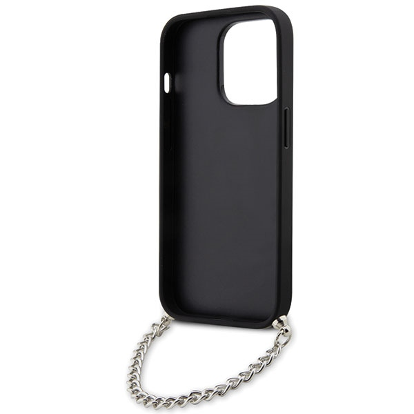 Karl Lagerfeld dėklas, skirtas iPhone 14 Pro Max 6,7 KLHCP14XSACKLHPK juodos spalvos kietas dėklas , skirtas Saffiano Mono Chain