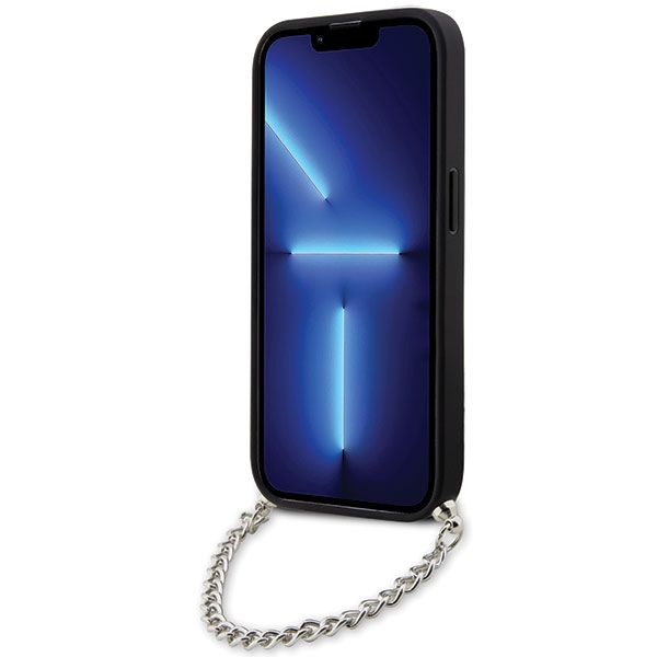Karl Lagerfeld dėklas, skirtas iPhone 14 Pro Max 6,7 KLHCP14XSACKLHPK juodos spalvos kietas dėklas , skirtas Saffiano Mono Chain