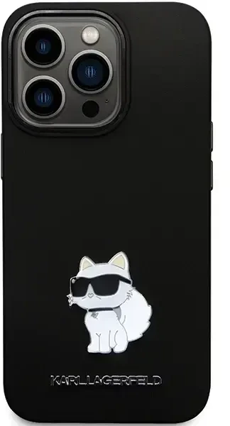 Dėklas Karl Lagerfeld KLHCP14XSMHCNPK IPHONE 14 PRO MAX 6.7 "Juodas/Juodas HARDCASE SILICONE C METAL PIN