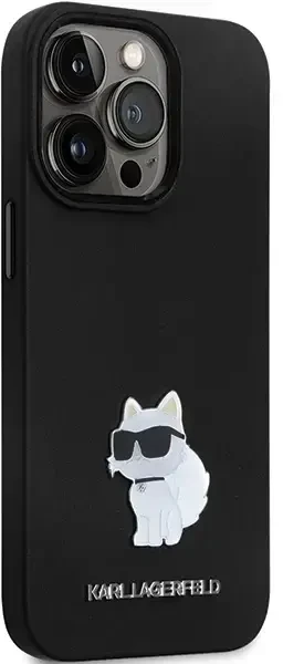 Dėklas Karl Lagerfeld KLHCP14XSMHCNPK IPHONE 14 PRO MAX 6.7 "Juodas/Juodas HARDCASE SILICONE C METAL PIN