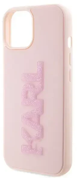 Karl Lagerfeld dėklas, skirtas iPhone 15 Plus 6,7 KLHCP15M3DMBKCP rožinės spalvos HC 3D Logo Glitter