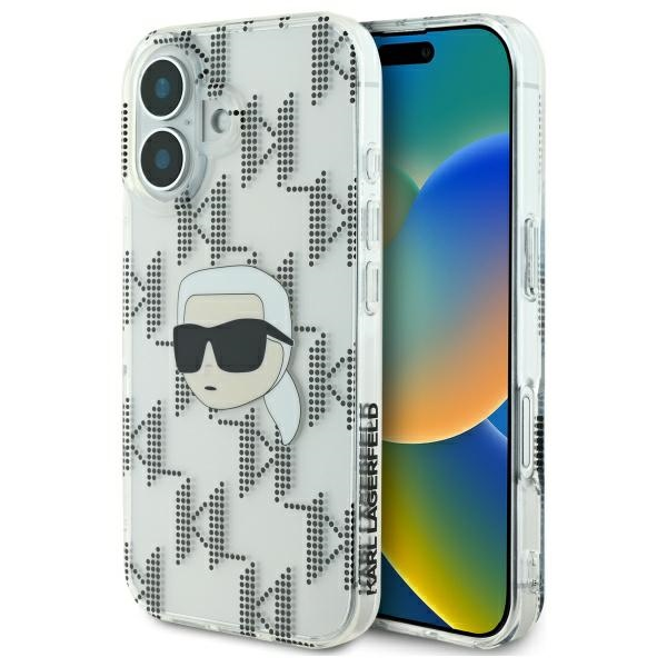Karl Lagerfeld IML Karl Head Electroplated - dėklas skirtas Apple iPhone 16 transparent